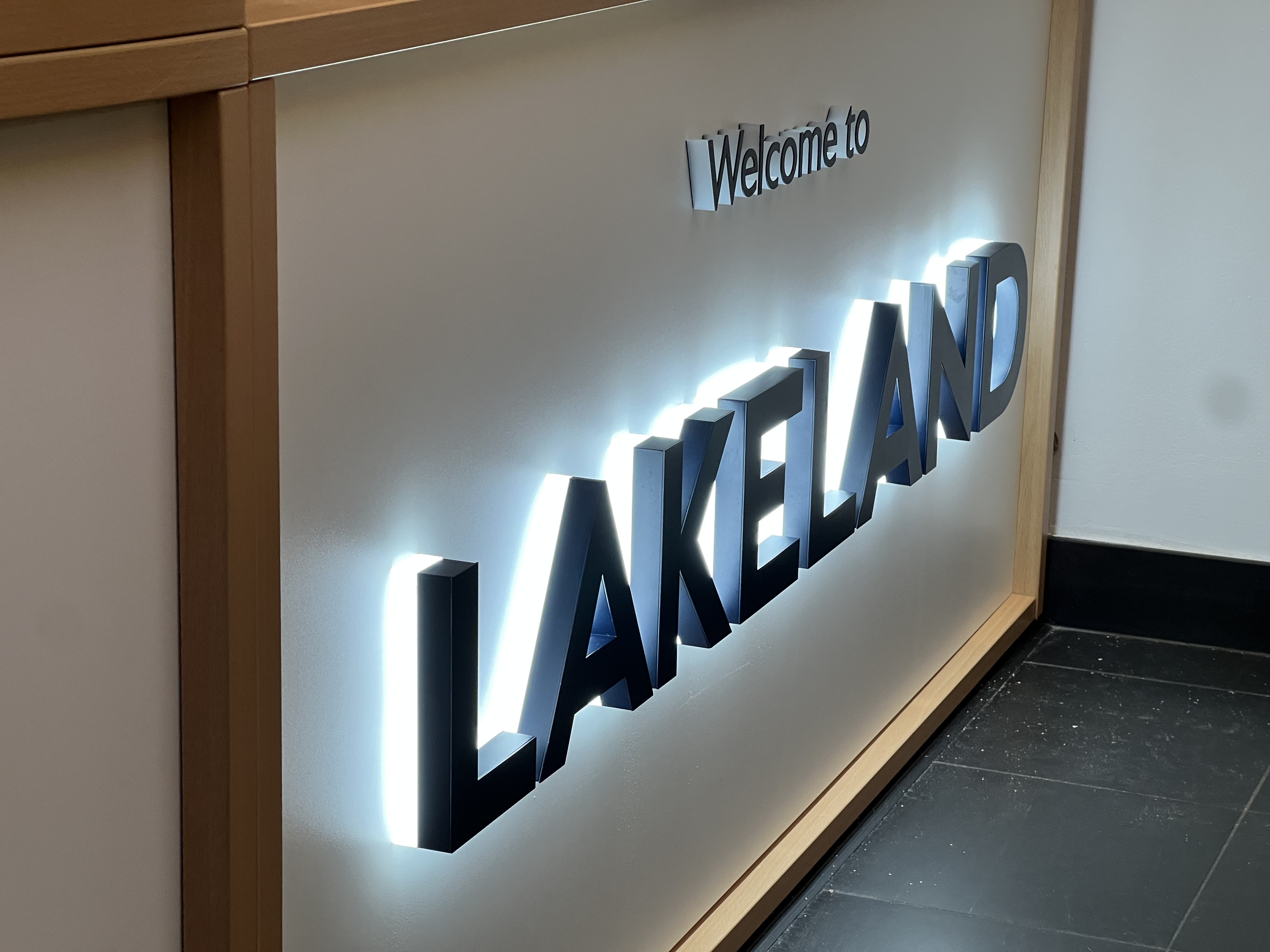Lakeland built-up letters with acrylic backing